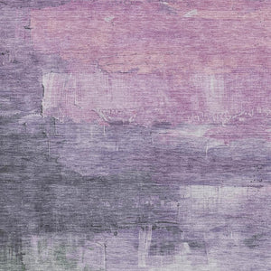 HomeRoots 9' X 12' Modern Lavender & Green Abstract Area Rug - Washable, Stain-Resistant, UV-Protected Design 693917