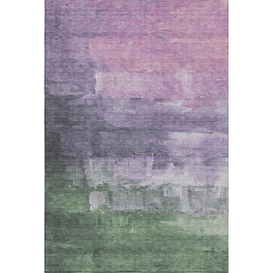 HomeRoots 10' X 14' Modern Lavender and Green Abstract Area Rug - Washable, UV-Protected, Perfect for Busy Homes 693918