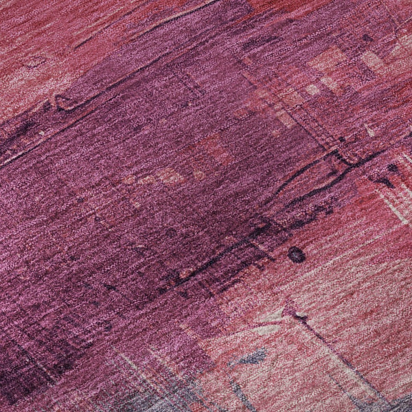 HomeRoots 9' X 12' Washable Merlot Gold Blue Purple Area Rug - Abstract Design with UV Protection & Stain Resistance 693923