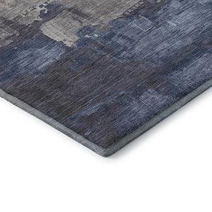 HomeRoots 9' X 12' Versatile Coffee, Green & Blue Abstract Area Rug – Washable, UV Protected & Kid-Friendly! 693929