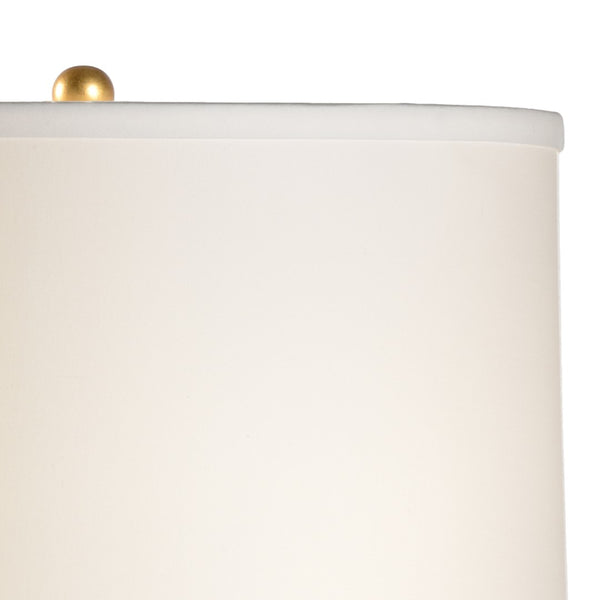 Chelsea House Essex Hand-Painted Blue Swirl Porcelain Lamp With Antique Gold Base & Ecru Silkette Shade, 27" 69393