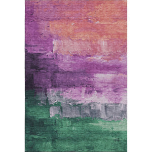 HomeRoots 10' X 14' Purple Emerald Coral Abstract Area Rug – Stain Resistant, Washable, UV Protected & Stylish! 693936