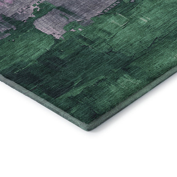 HomeRoots 10' X 14' Purple Emerald Coral Abstract Area Rug – Stain Resistant, Washable, UV Protected & Stylish! 693936