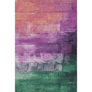 HomeRoots 10' X 14' Purple Emerald Coral Abstract Area Rug – Stain Resistant, Washable, UV Protected & Stylish! 693936