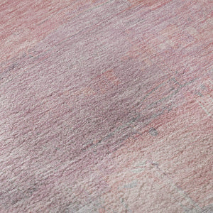 HomeRoots 9' X 12' Salmon Silver & Teal Abstract Washable Area Rug - UV Protected, Stain-Resistant Design! 693941