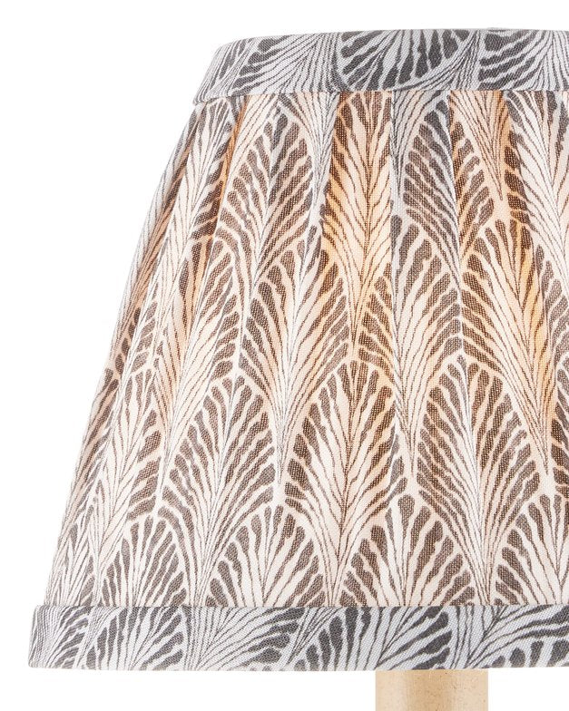 Currey & Company Plume Elegant Tapered Chandelier Shade With Fan-like Pattern By Lacefield Designs For Stunning Décor Gray Cotton 0900-0053-currey-company