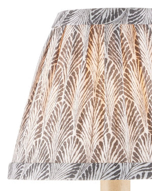 Currey & Company Plume Elegant Tapered Chandelier Shade With Fan-like Pattern By Lacefield Designs For Stunning Décor Gray Cotton 0900-0053-currey-company