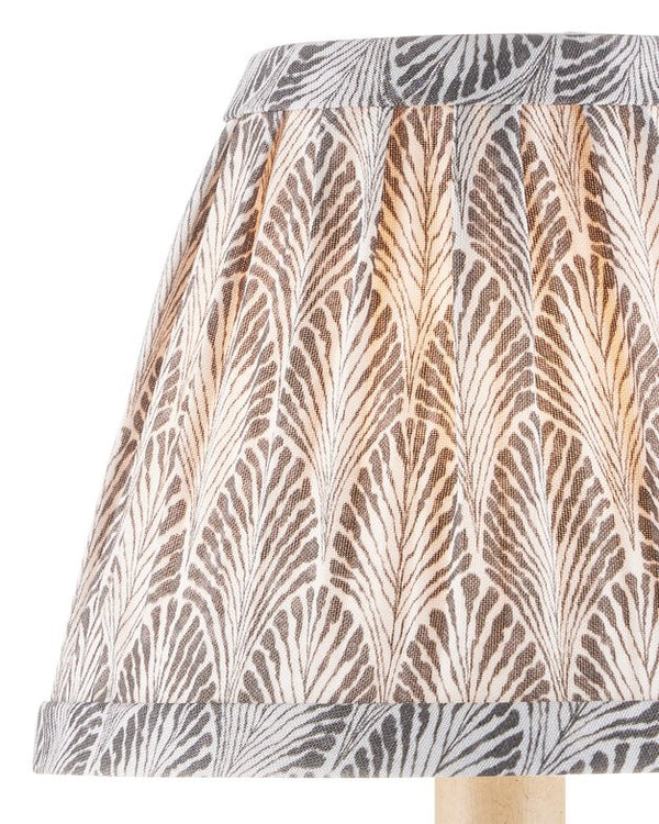 Currey & Company Plume Elegant Tapered Chandelier Shade With Fan-like Pattern By Lacefield Designs For Stunning Décor Gray Cotton 0900-0053-currey-company