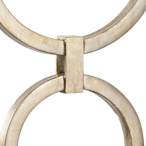 Chelsea House Silver Loop Lamp With Antique Silver-Leaf Iron & Crystal Accents — Sculptural 31" Table Lamp For Glam Rooms 69398