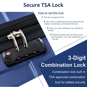 English Elm Hardshell Abs Checked Suitcase with 360 Spinner Wheels Expandable Tsa Lock 28 Inch Blue N730P296747C