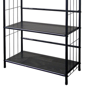 English Elm 37" Metal 3-Tier Standing Book Shelf Black Finish — Space-Saving Office, Living Room & Kids Storage Display 39x14x6" B072115890