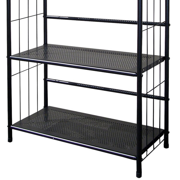 English Elm 37" Metal 3-Tier Standing Book Shelf Black Finish — Space-Saving Office, Living Room & Kids Storage Display 39x14x6" B072115890