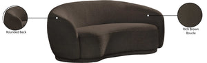Hyde Brown Boucle Fabric Loveseat 693Brown-L Meridian Furniture