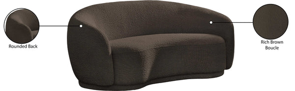 Hyde Brown Boucle Fabric Loveseat 693Brown-L Meridian Furniture