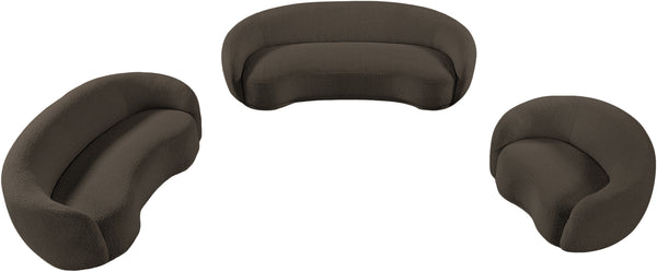 Hyde Brown Boucle Fabric Loveseat 693Brown-L Meridian Furniture