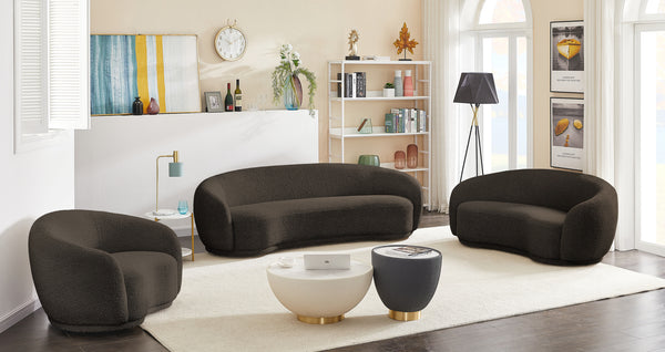 Hyde Brown Boucle Fabric Loveseat 693Brown-L Meridian Furniture