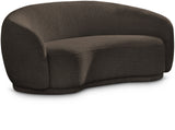 Hyde Brown Boucle Fabric Loveseat
