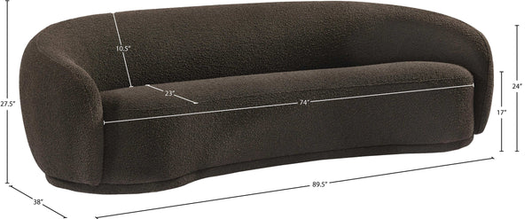 Hyde Brown Boucle Fabric Sofa 693Brown-S Meridian Furniture