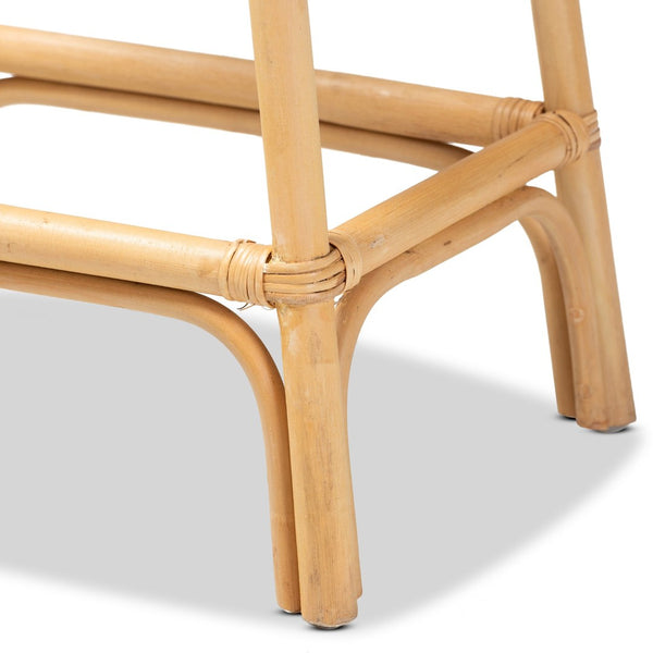 English Elm Modern Rattan Counter Stool Sculptural Bent Seat Bohemian Kitchen Island Seating B2750P470062