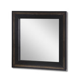 Christopher Knight Home® - Noble House - Cass Handcrafted Boho Embossed Leather Square Wall Mirror, Black and Gold