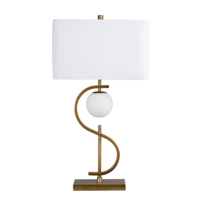 Crestview Collection 32"H Elegant Metal Table Lamp With Stylish Gold Body, Nightlight, And Versatile Lighting Options   Cvaer2146