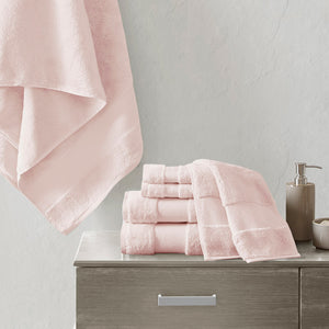 Madison Park Signature Turkish Transitional Cotton 6 Piece Bath Towel Set MPS73-450 Blush