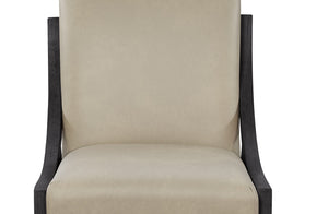 English Elm Leather Sling Chair Set of 2 in Peppercorn Finish — Performance Leather, Sculptural Arms, Cushioned Comfort B2699P346315