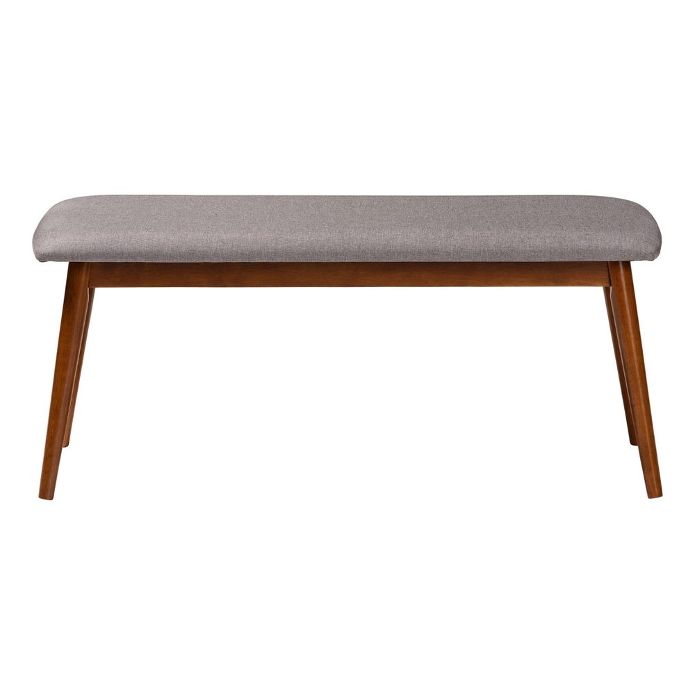 Baxton Studio Baxton Studio Flora Mid-Century Modern Light Grey Upholstered Dining Bench with Oak Finish Charm Flora-Medium Oak-Bench