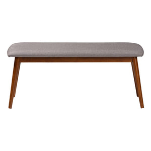 Baxton Studio Baxton Studio Flora Mid-Century Modern Light Grey Upholstered Dining Bench with Oak Finish Charm Flora-Medium Oak-Bench