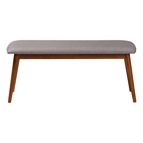 Baxton Studio Baxton Studio Flora Mid-Century Modern Light Grey Upholstered Dining Bench with Oak Finish Charm Flora-Medium Oak-Bench