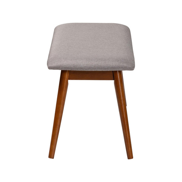 Baxton Studio Baxton Studio Flora Mid-Century Modern Light Grey Upholstered Dining Bench with Oak Finish Charm Flora-Medium Oak-Bench