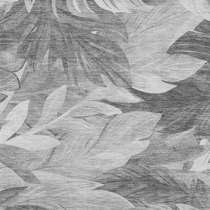 HomeRoots 5' X 8' Gray Silver Floral Washable Area Rug – Durable, Stain-Resistant, UV Protected for High-Traffic Spaces 694022