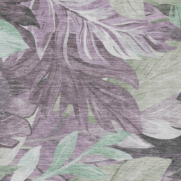HomeRoots 9' X 12' Floral Area Rug in Lavender & Mint Green – Washable, UV Protected, Durable & Stylish! 694031