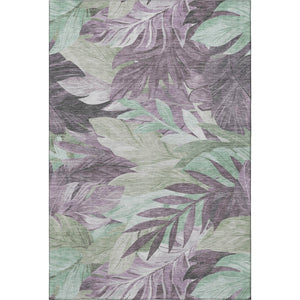 HomeRoots 9' X 12' Floral Area Rug in Lavender & Mint Green – Washable, UV Protected, Durable & Stylish! 694031