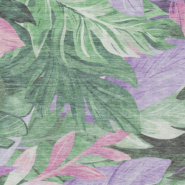 HomeRoots 8' Sage Purple and Blush Floral Area Rug - Washable, UV Protected, Durable Design for Homes 694036