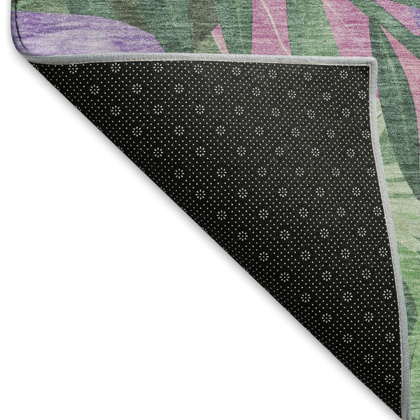HomeRoots 10' Washable Floral Area Rug in Sage, Purple & Blush - UV Resistant, Stain-Proof, Low Maintenance Elegance 694038