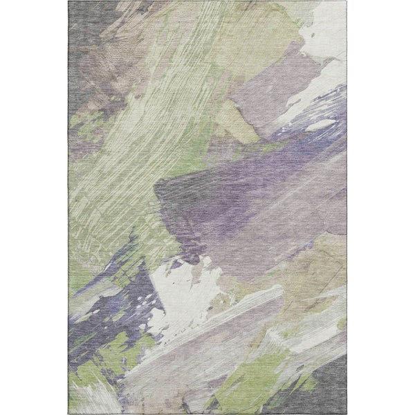 HomeRoots 10' X 14' Artichoke Green Abstract Area Rug - UV Protected, Washable, Durable, Modern Home Decor 694128