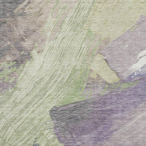 HomeRoots 10' X 14' Artichoke Green Abstract Area Rug - UV Protected, Washable, Durable, Modern Home Decor 694128
