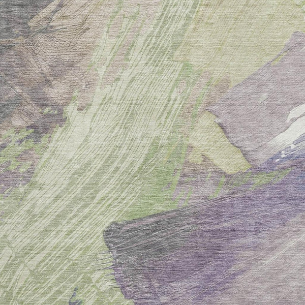 HomeRoots 10' X 14' Artichoke Green Abstract Area Rug - UV Protected, Washable, Durable, Modern Home Decor 694128