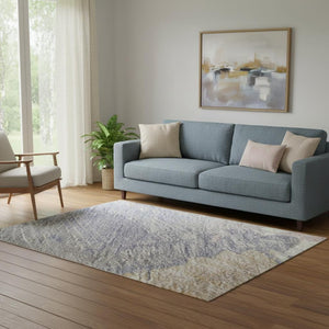 HomeRoots 5' X 8' Washable Abstract Area Rug in Pink, Ivory & Beige - Durable, UV-Protected & Non-Slip Design 694136