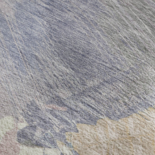 HomeRoots 5' X 8' Washable Abstract Area Rug in Pink, Ivory & Beige - Durable, UV-Protected & Non-Slip Design 694136
