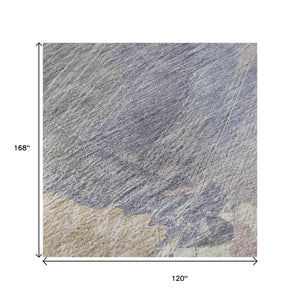 HomeRoots 10' X 14' Pink Ivory Beige Abstract Washable Area Rug with UV Protection - Durable & Stylish Decor 694140