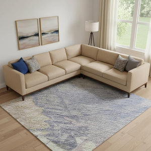 HomeRoots 10' X 14' Pink Ivory Beige Abstract Washable Area Rug with UV Protection - Durable & Stylish Decor 694140