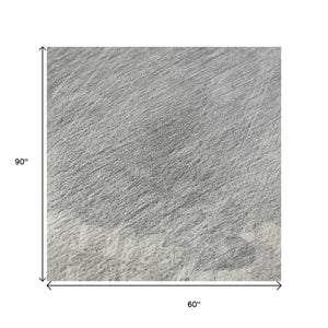 HomeRoots 5' X 8' Modern Beige Gray Silver Abstract Washable Area Rug with UV Protection for High-Traffic Homes 694142