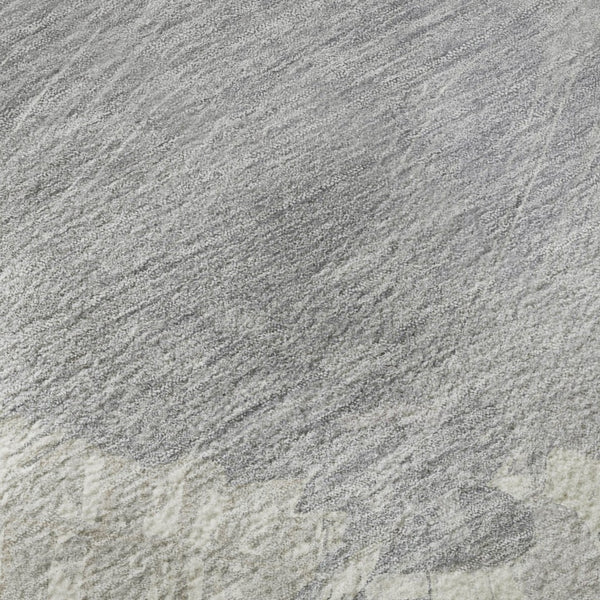HomeRoots 8' Beige Gray Silver Abstract Washable Area Rug - Modern Stain-Resistant Design with UV Protection 694144