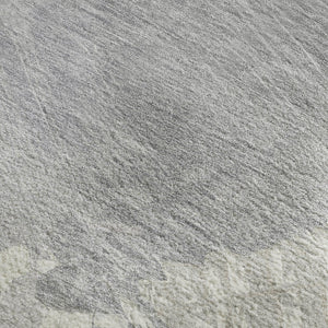 HomeRoots 8' Beige Gray Silver Abstract Washable Area Rug - Modern Stain-Resistant Design with UV Protection 694144