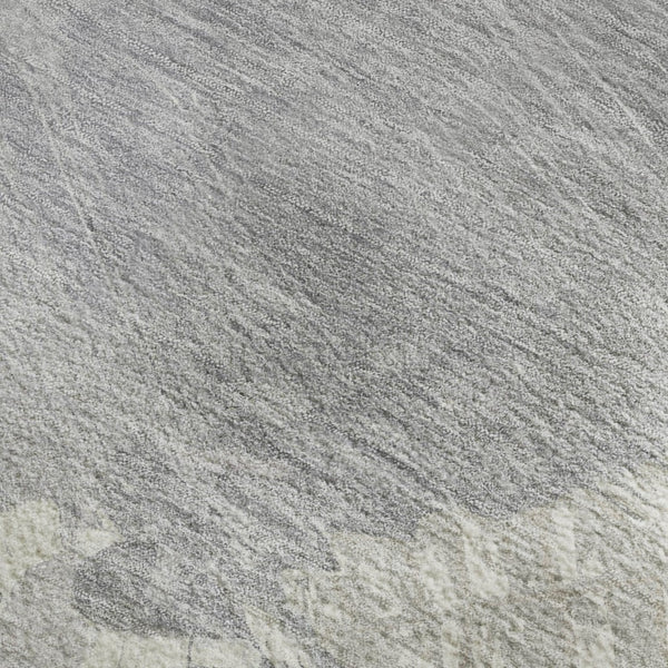 HomeRoots 8' Beige Gray Silver Abstract Washable Area Rug - Modern Stain-Resistant Design with UV Protection 694144