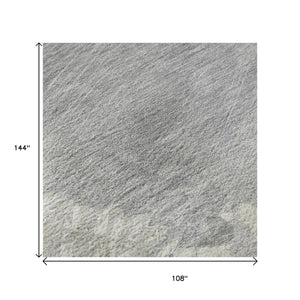 HomeRoots 9' X 12' Washable Beige Gray Silver Abstract Area Rug with UV Protection - Stylish, Durable, and Easy Care 694145