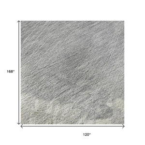 HomeRoots 10' Modern Beige, Gray & Silver Abstract Washable Area Rug with UV Protection & Non-Slip Backing 694146