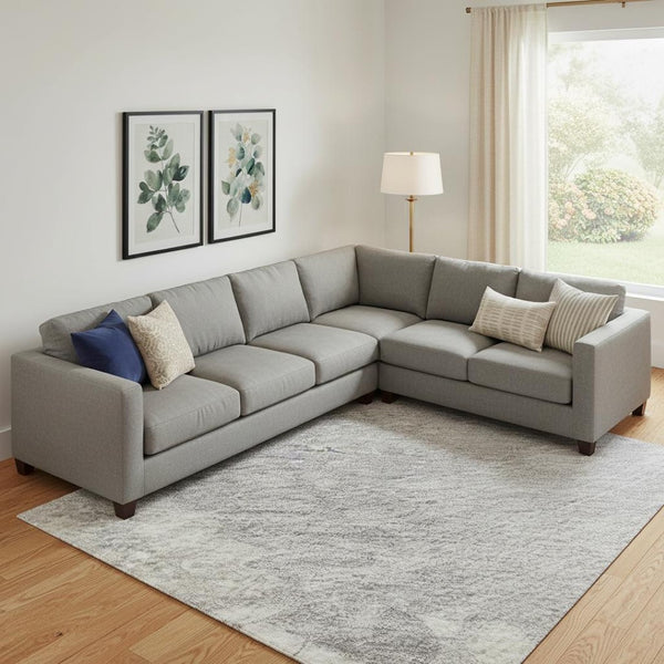 HomeRoots 10' Modern Beige, Gray & Silver Abstract Washable Area Rug with UV Protection & Non-Slip Backing 694146